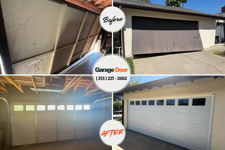 Before and after: garage door repair Newburgh, IN